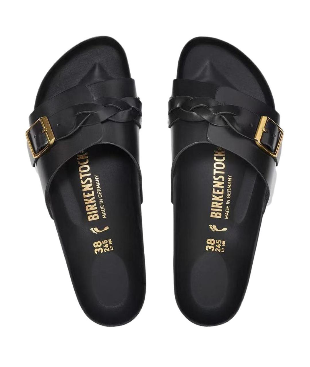 BIRKENSTOCK Черные кожаные сандалии, фото 4