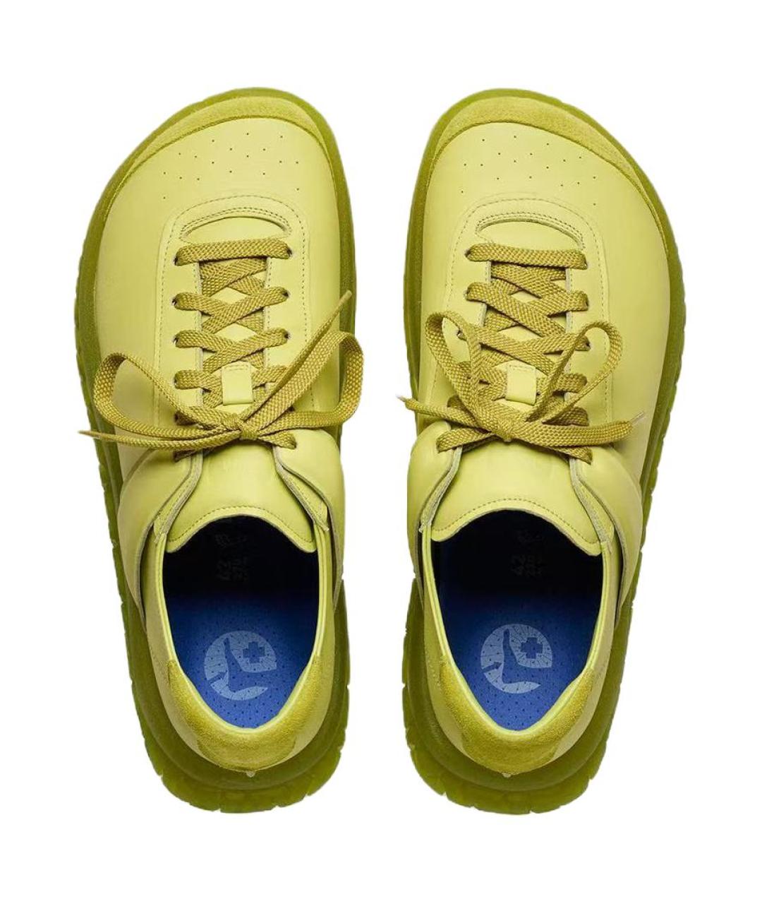 BIRKENSTOCK Салатовые кожаные низкие кроссовки / кеды, фото 2