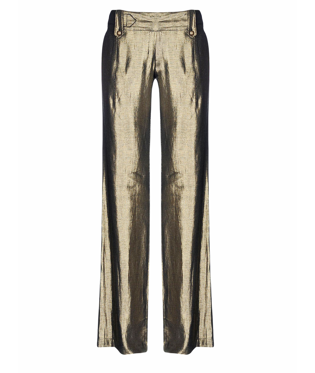 JOHN RICHMOND Золотые льняные брюки широкие, фото 1