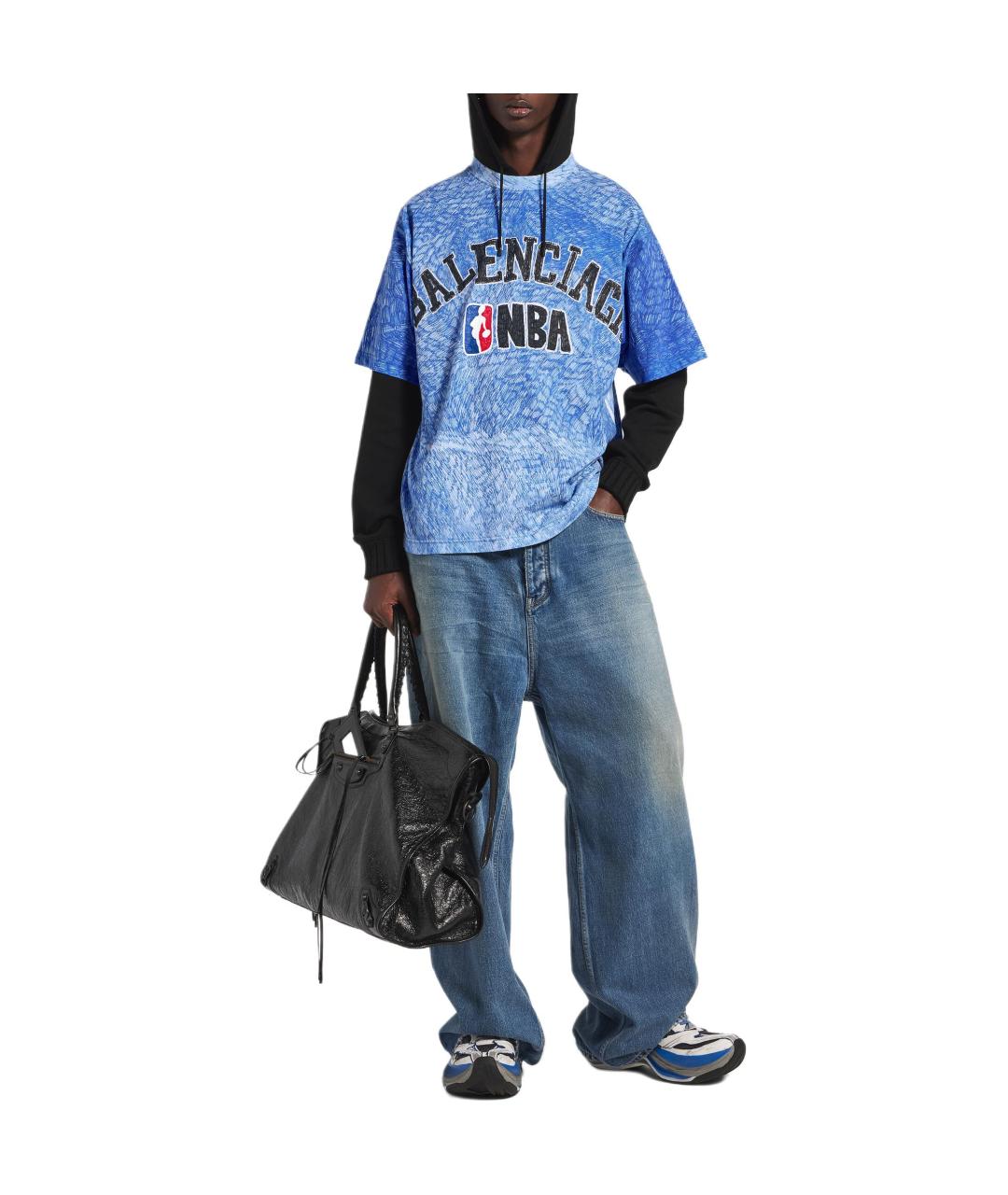 BALENCIAGA Синяя футболка, фото 2