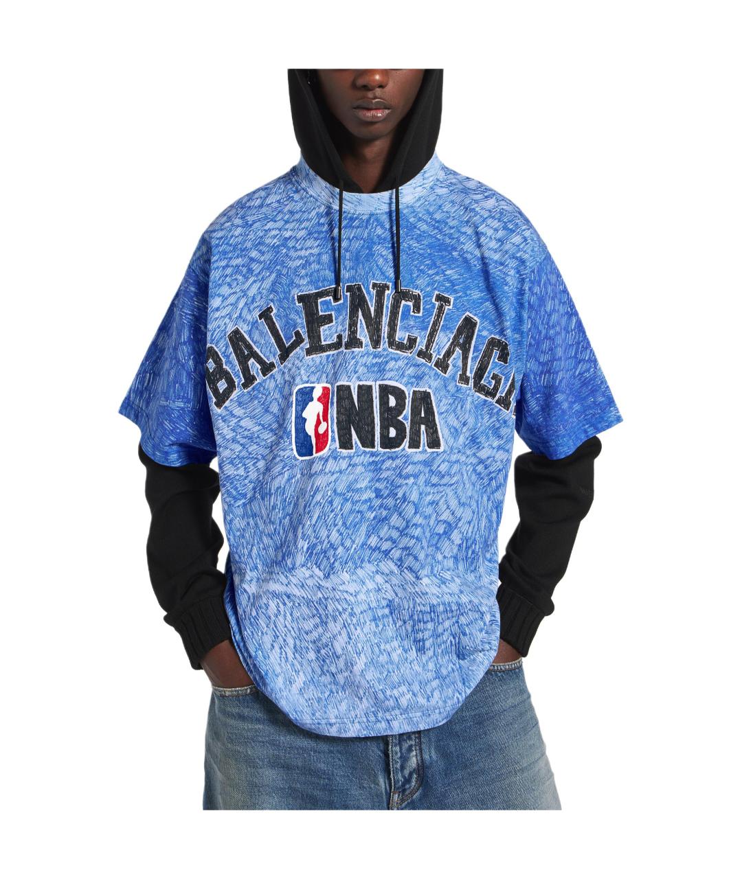 BALENCIAGA Синяя футболка, фото 3