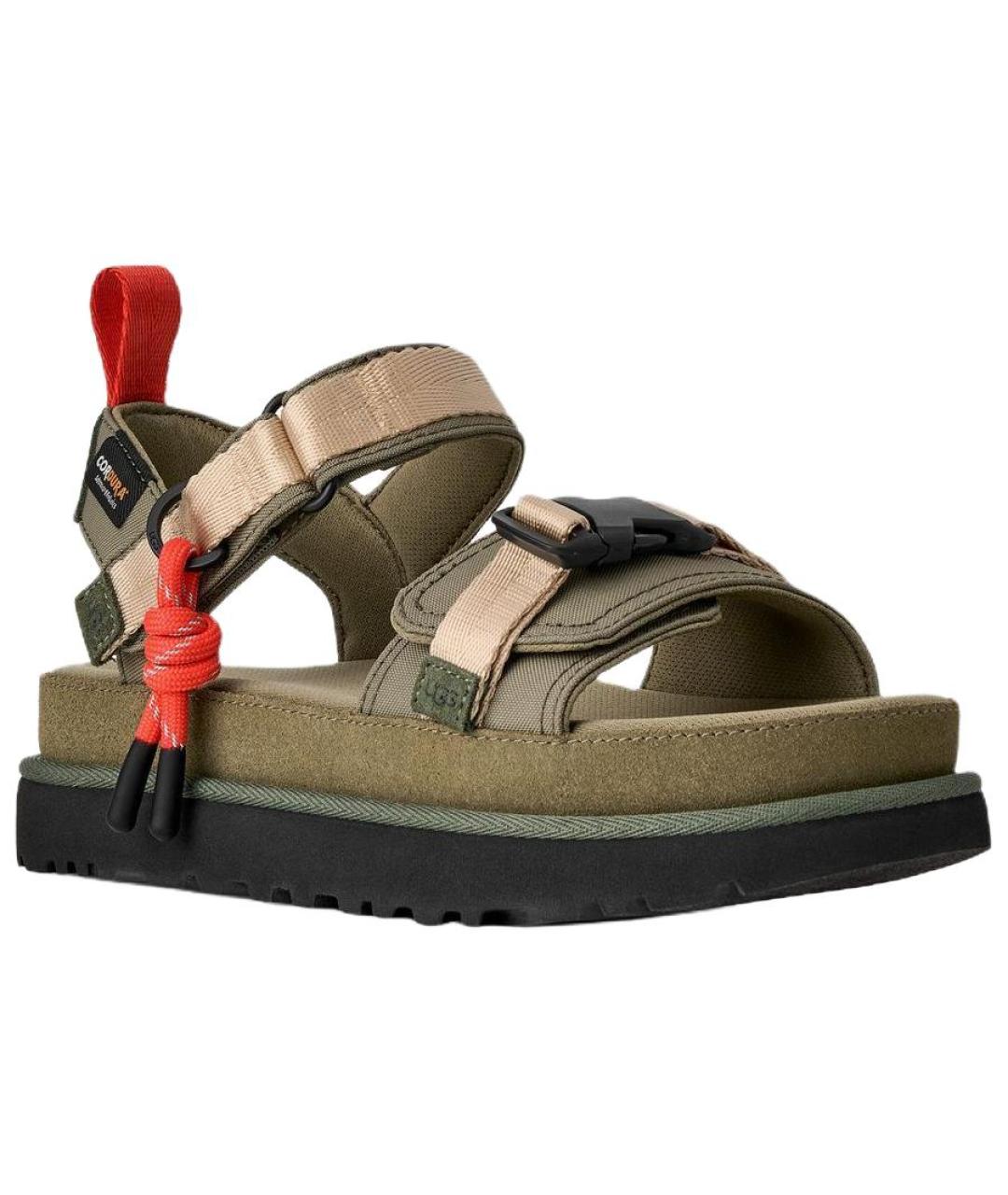 UGG AUSTRALIA Зеленые кожаные сандалии, фото 3