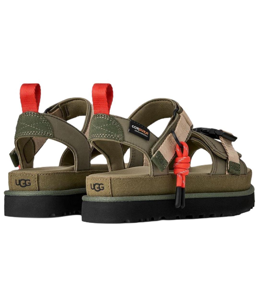 UGG AUSTRALIA Зеленые кожаные сандалии, фото 4