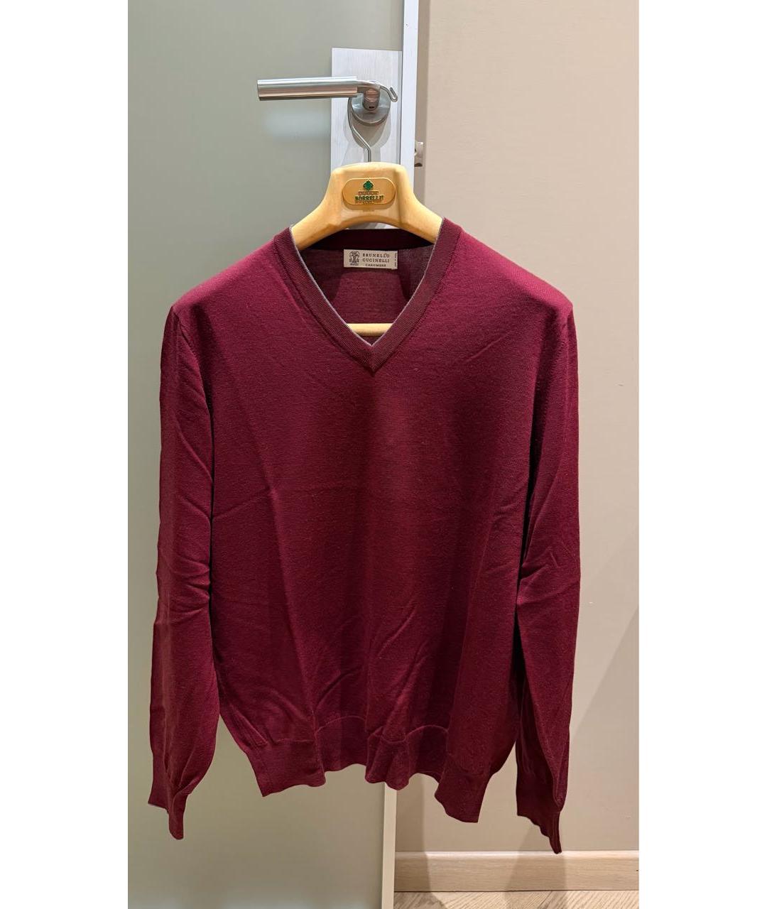 BRUNELLO CUCINELLI Бордовый кашемировый джемпер / свитер, фото 5