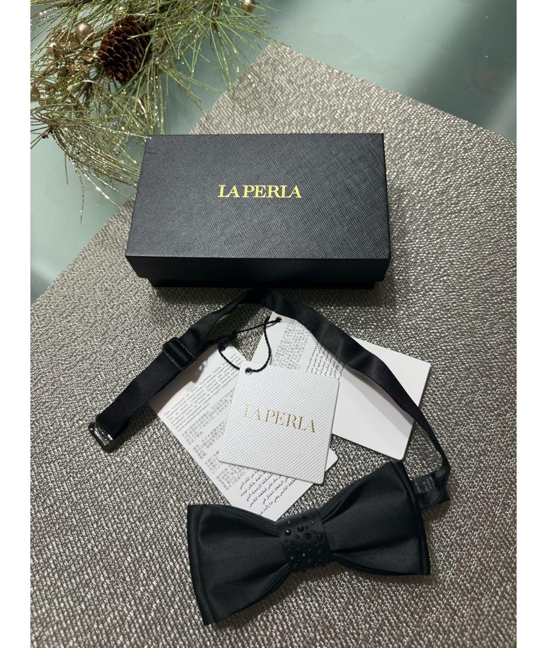 LA PERLA Черный шелковый воротник, фото 2