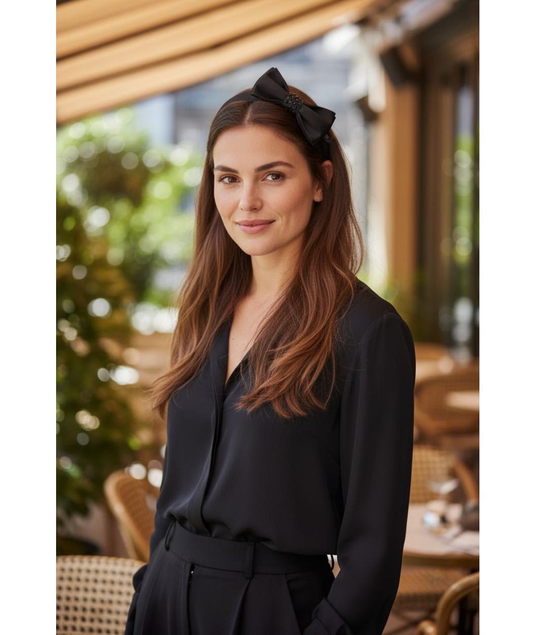 LA PERLA Черный шелковый воротник, фото 6