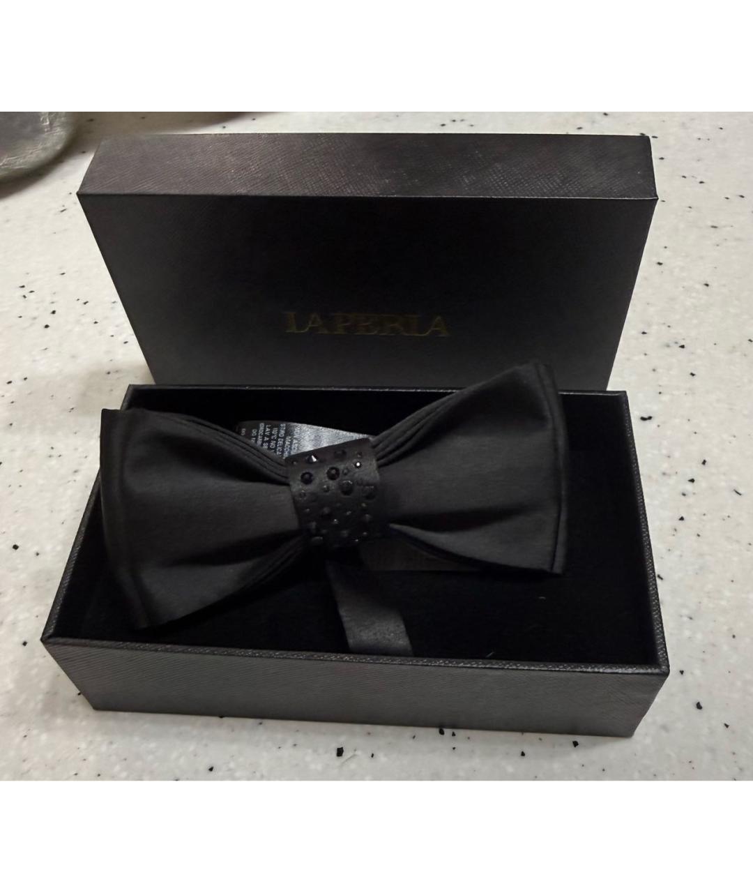 LA PERLA Черный шелковый воротник, фото 7