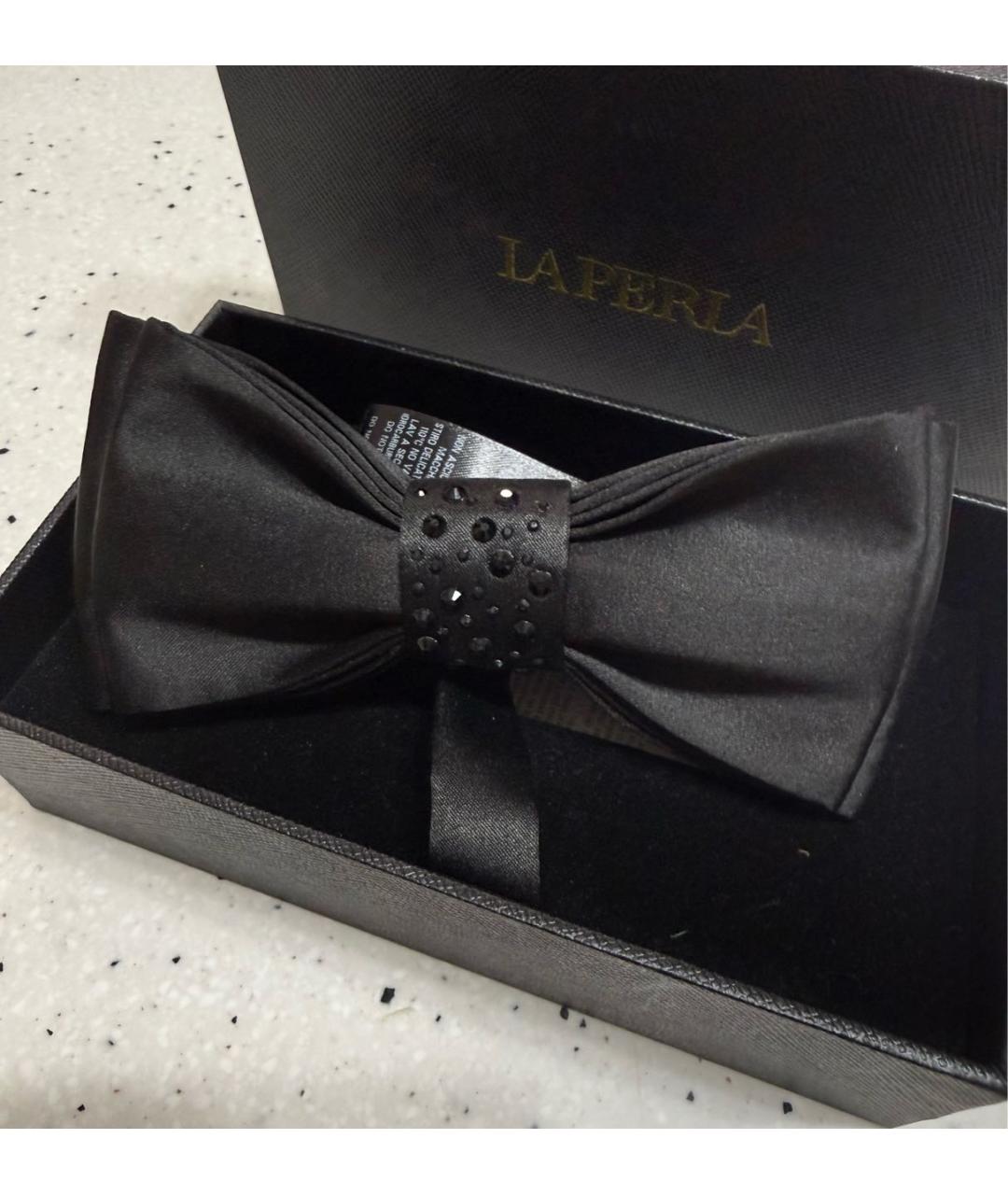 LA PERLA Черный шелковый воротник, фото 3