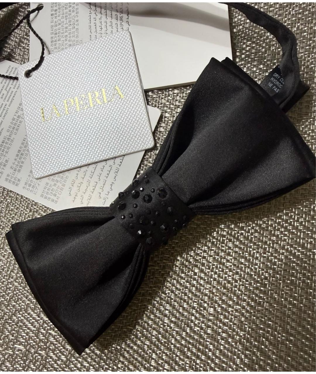 LA PERLA Черный шелковый воротник, фото 8