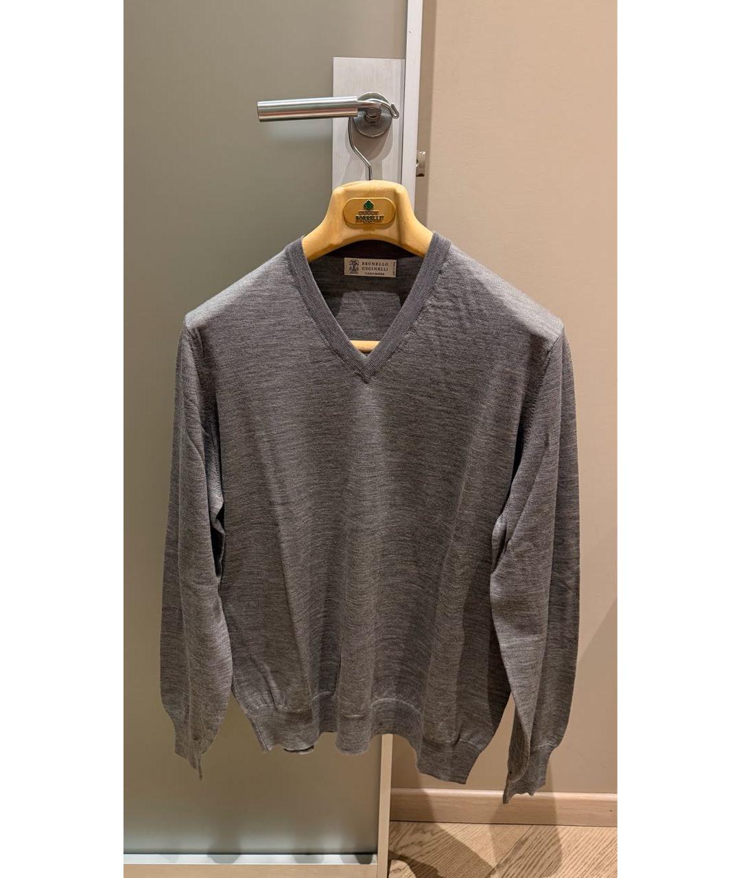 BRUNELLO CUCINELLI Серый кашемировый джемпер / свитер, фото 6