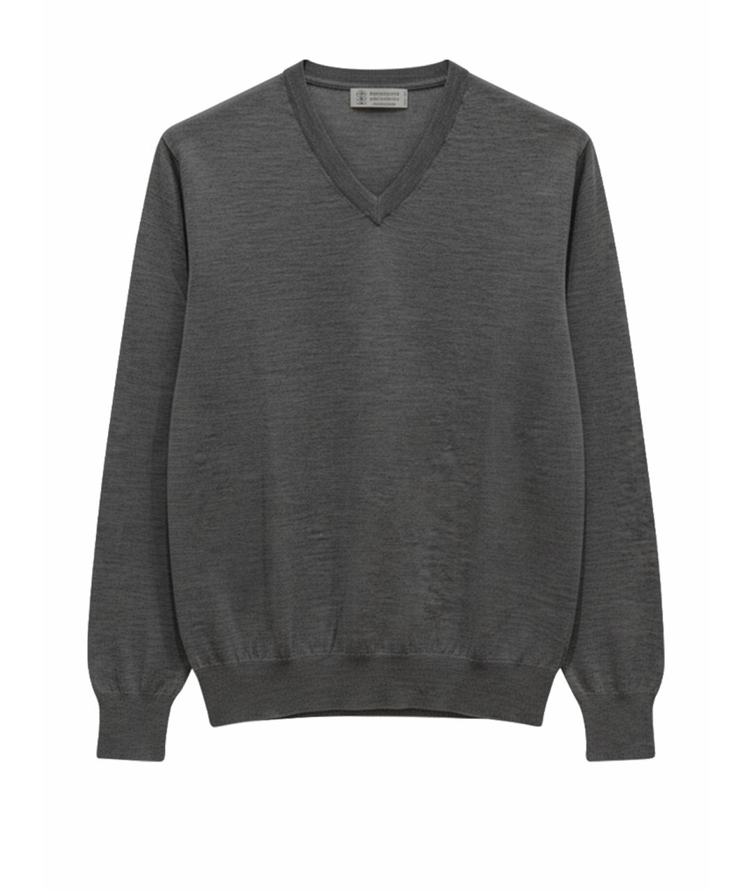 BRUNELLO CUCINELLI Серый кашемировый джемпер / свитер, фото 1