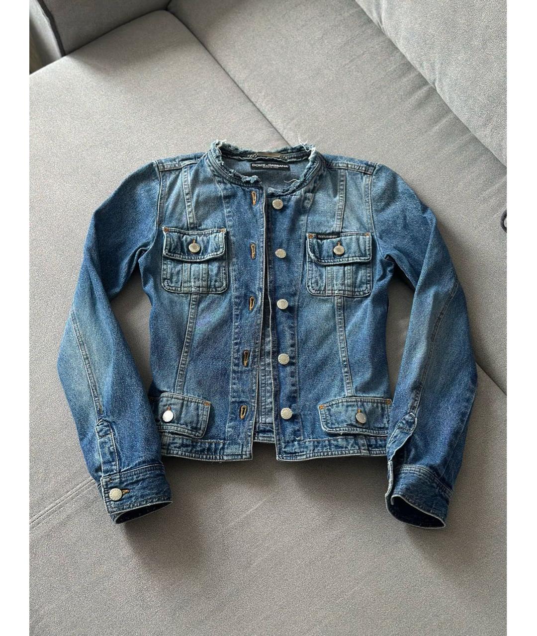 DOLCE&GABBANA Голубой деним жакет/пиджак, фото 2