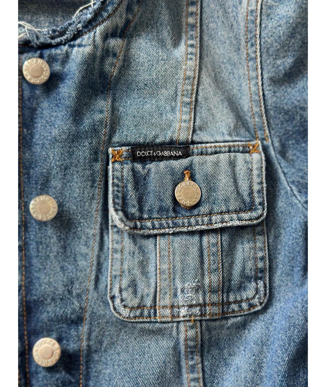 DOLCE&GABBANA Голубой деним жакет/пиджак, фото 4