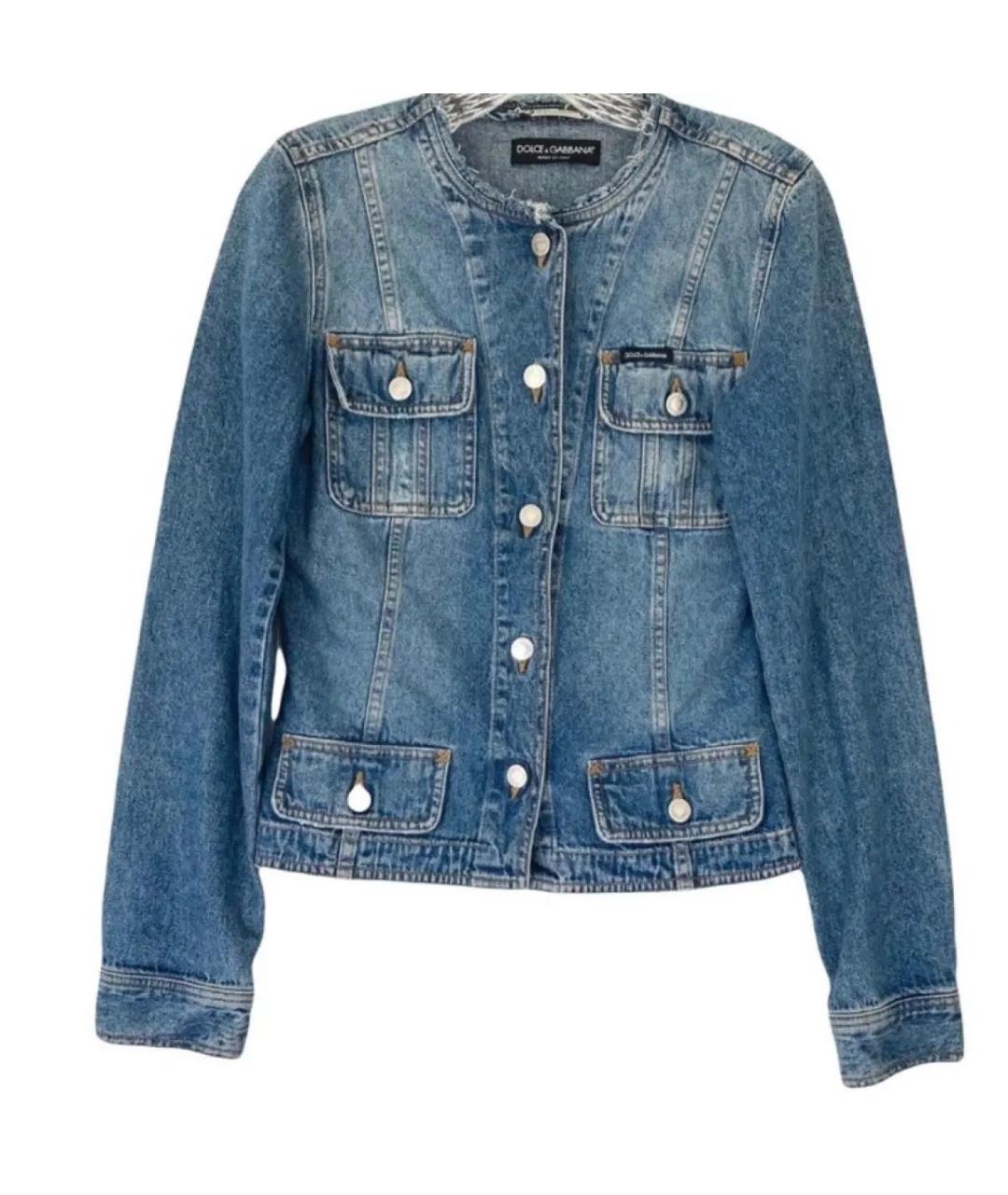 DOLCE&GABBANA Голубой деним жакет/пиджак, фото 1