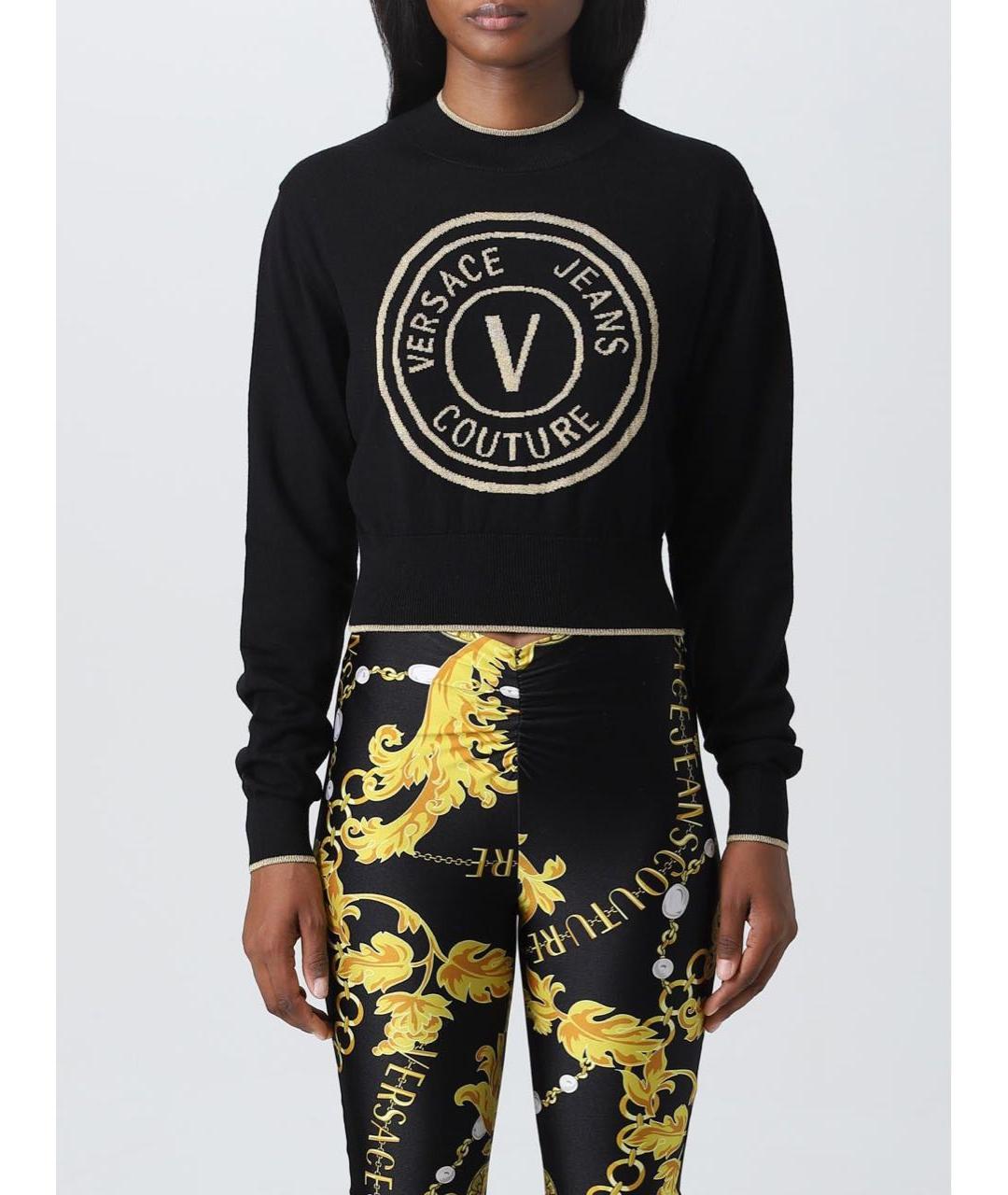 VERSACE JEANS COUTURE Черный шерстяной джемпер / свитер, фото 3