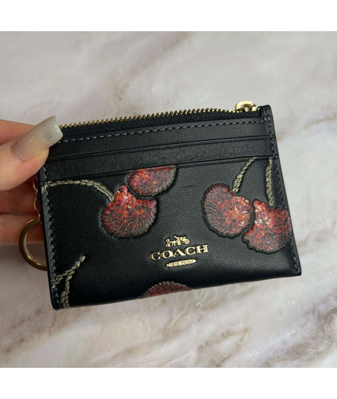 COACH Черный кожаный кардхолдер, фото 4