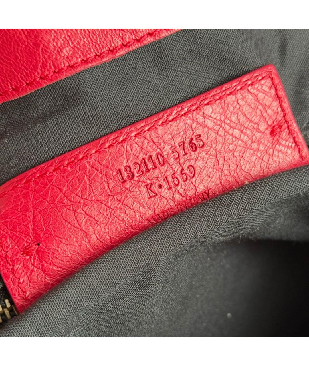 BALENCIAGA Красная кожаная сумка с короткими ручками, фото 5