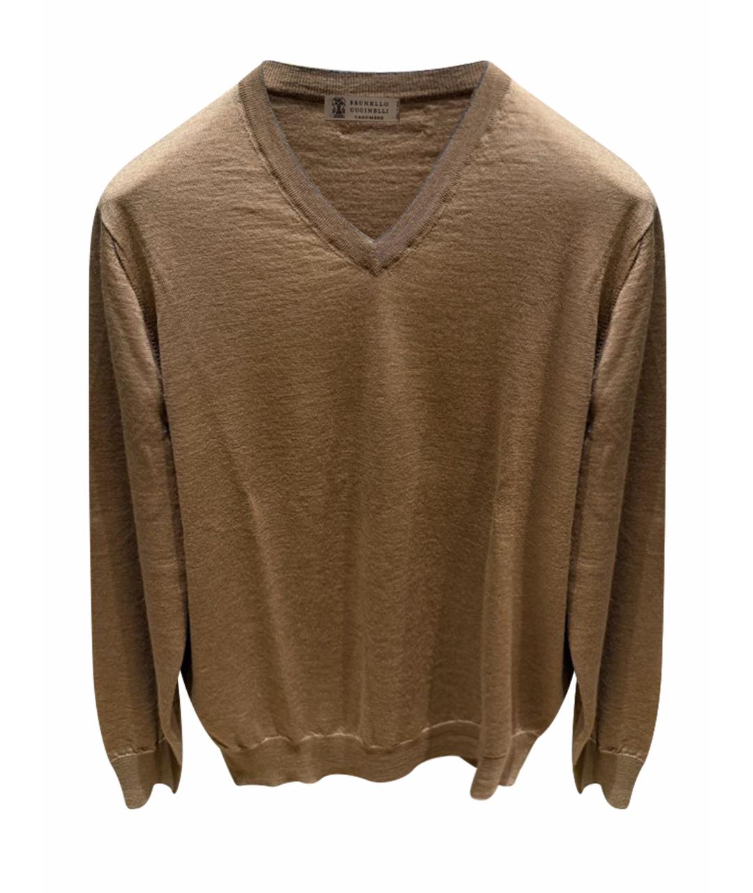 BRUNELLO CUCINELLI Бежевый кашемировый джемпер / свитер, фото 1