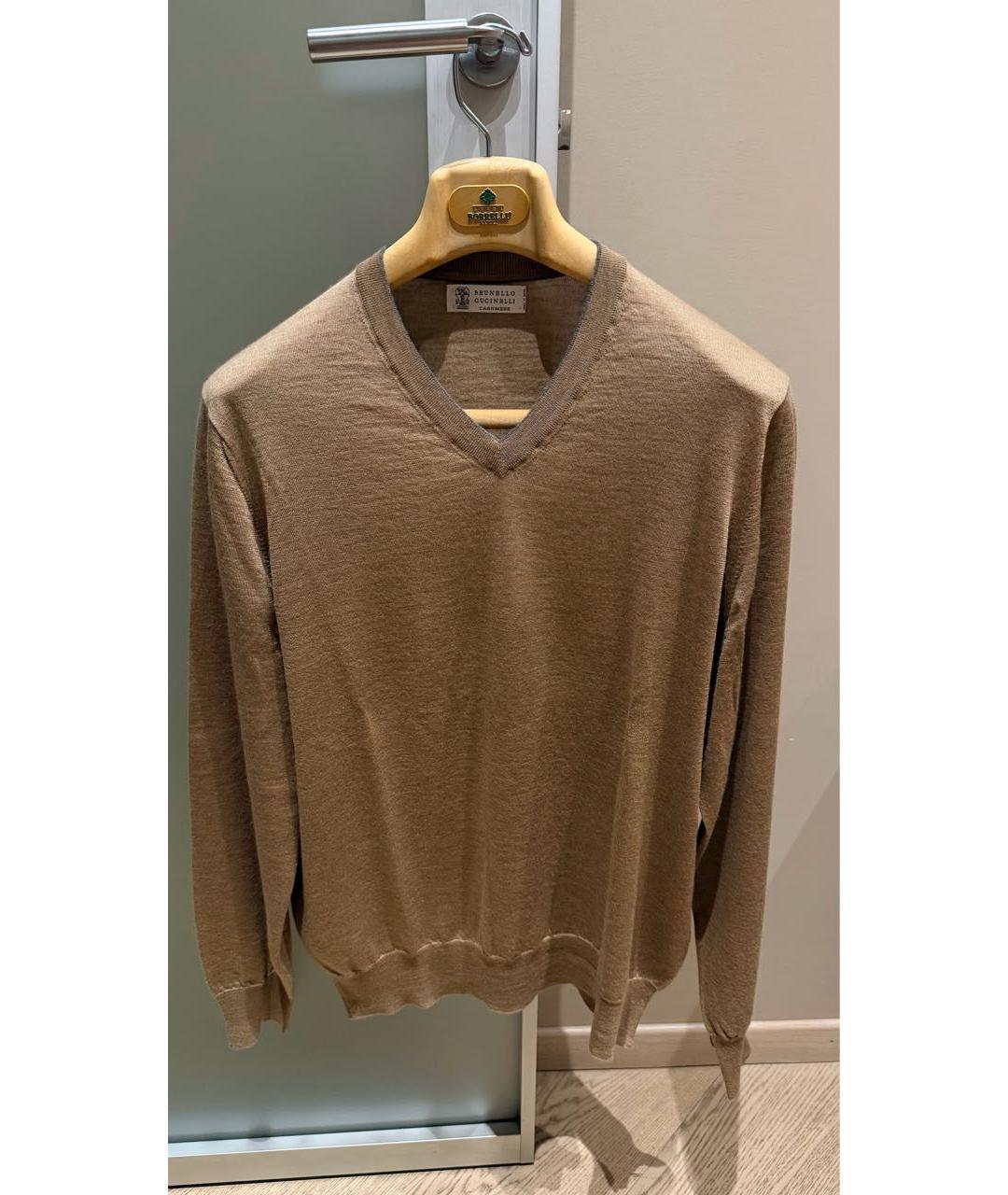 BRUNELLO CUCINELLI Бежевый кашемировый джемпер / свитер, фото 5