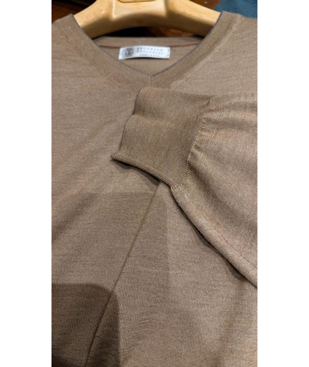 BRUNELLO CUCINELLI Бежевый кашемировый джемпер / свитер, фото 4