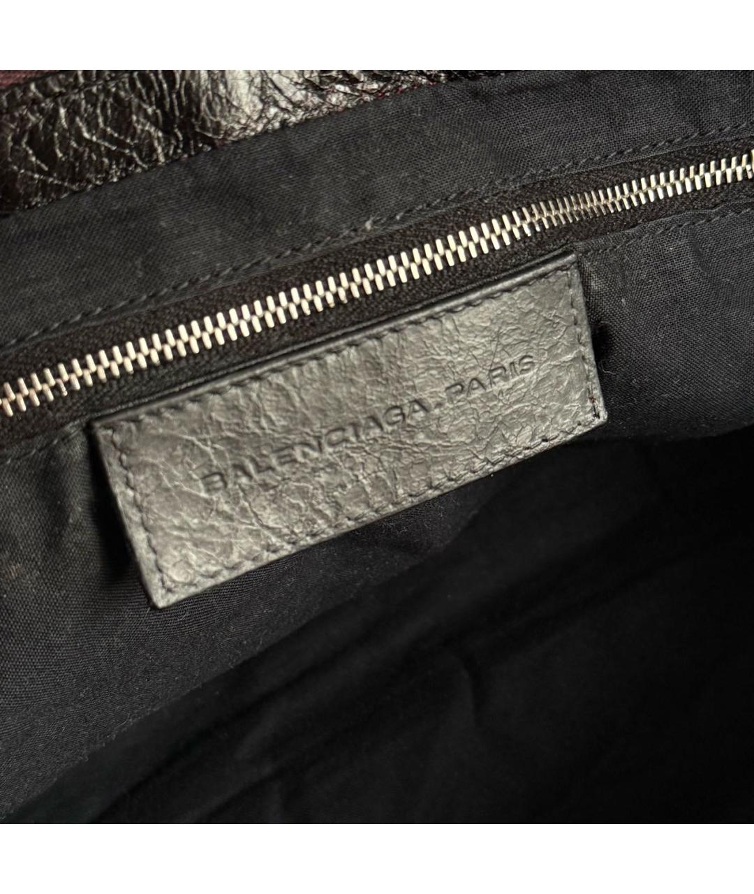 BALENCIAGA Черная кожаная сумка с короткими ручками, фото 5