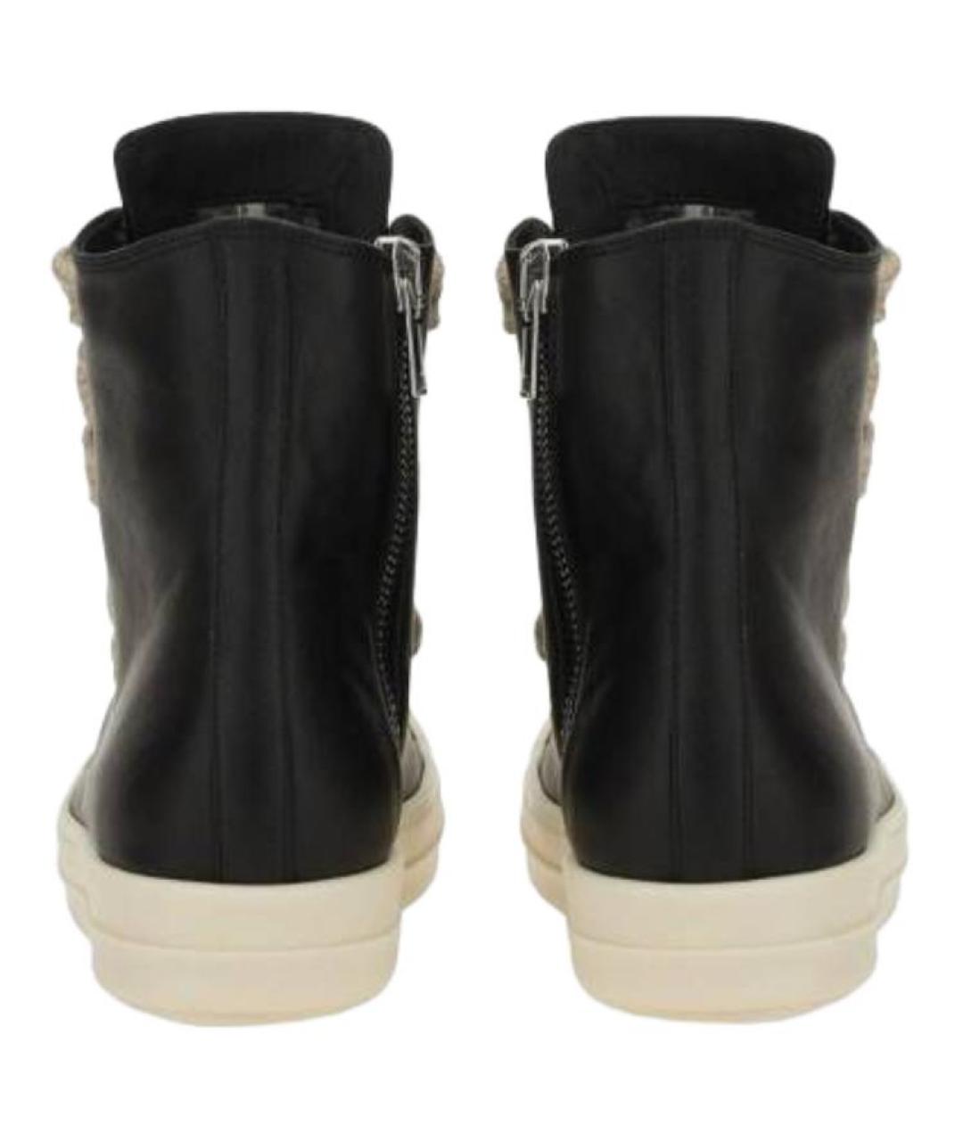 RICK OWENS Черные кожаные кеды, фото 4