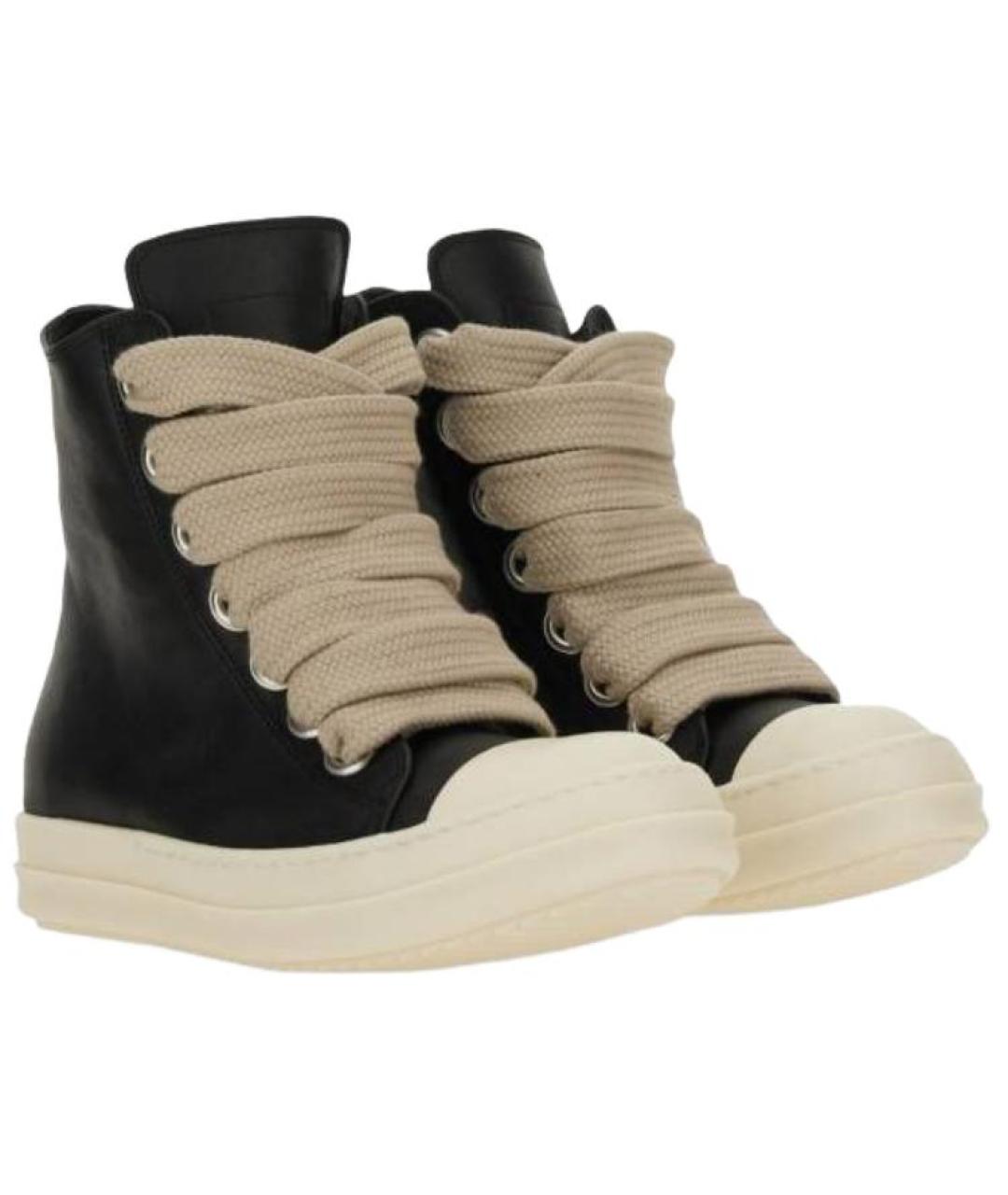 RICK OWENS Черные кожаные кеды, фото 2