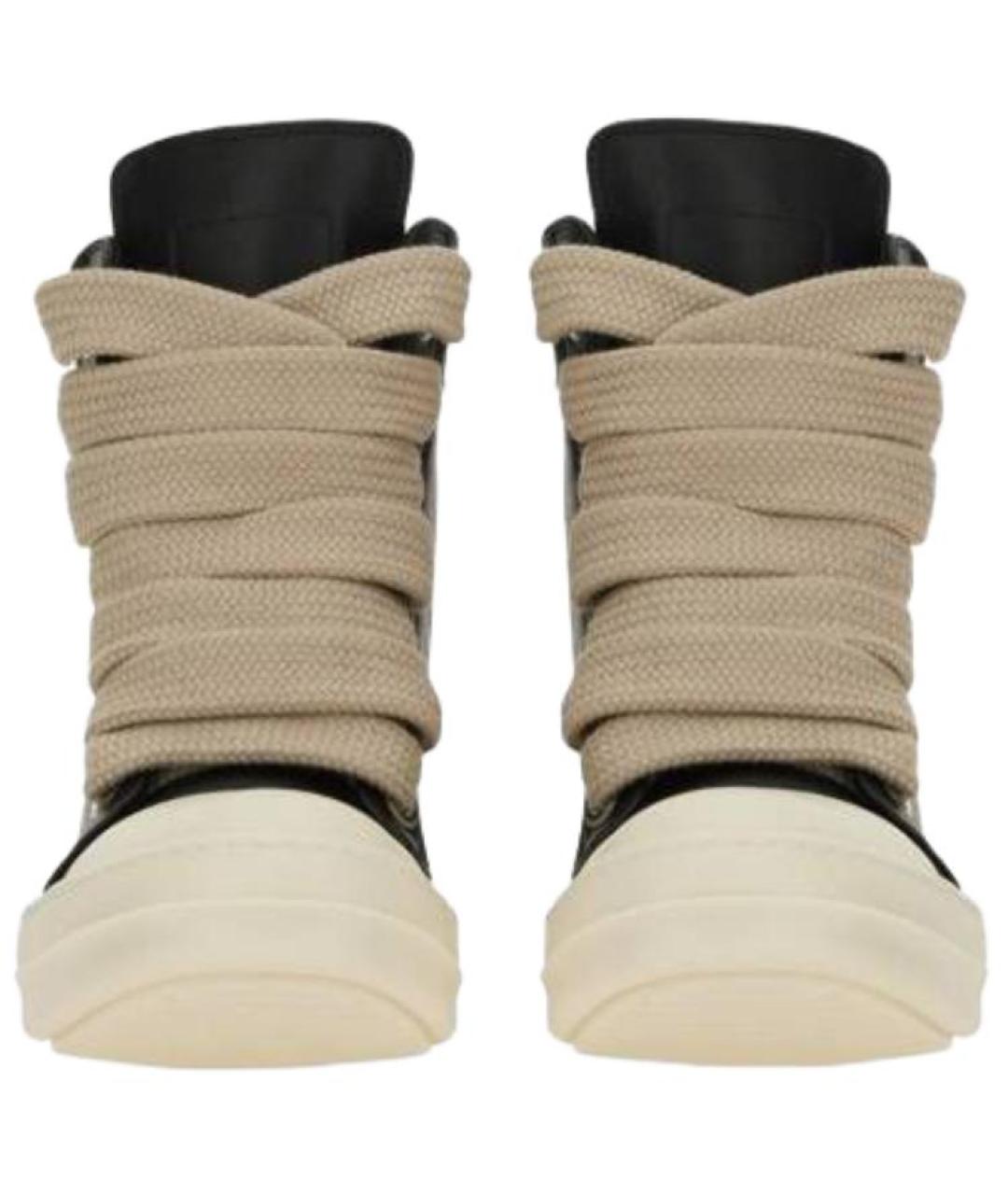 RICK OWENS Черные кожаные кеды, фото 3