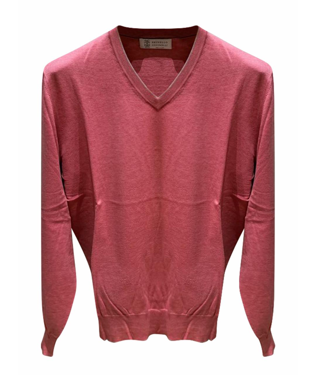 BRUNELLO CUCINELLI Коралловый хлопковый джемпер / свитер, фото 1