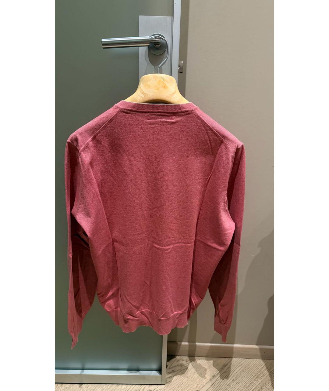 BRUNELLO CUCINELLI Коралловый хлопковый джемпер / свитер, фото 2