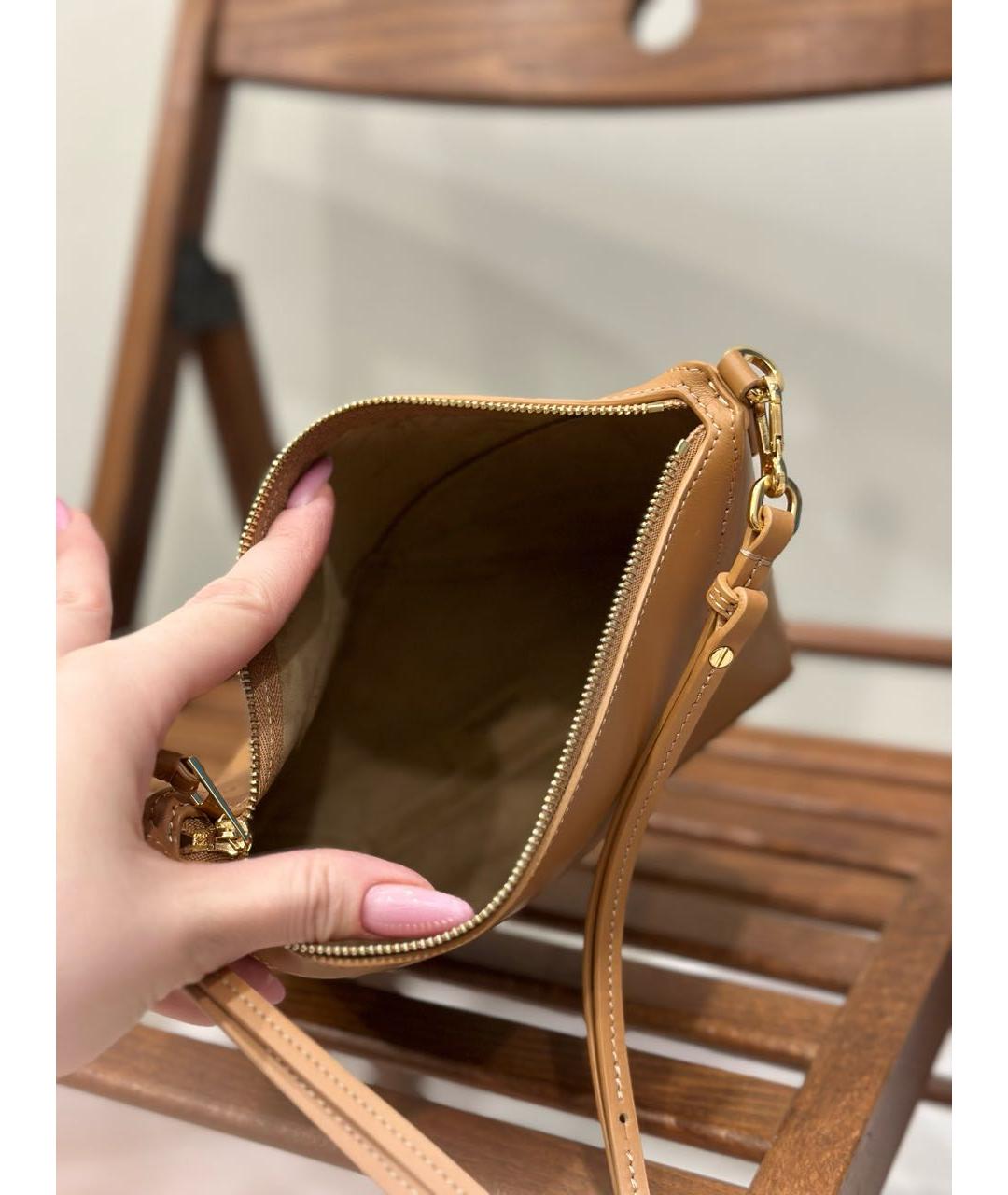 LOEWE Коричневая кожаная сумка через плечо, фото 3