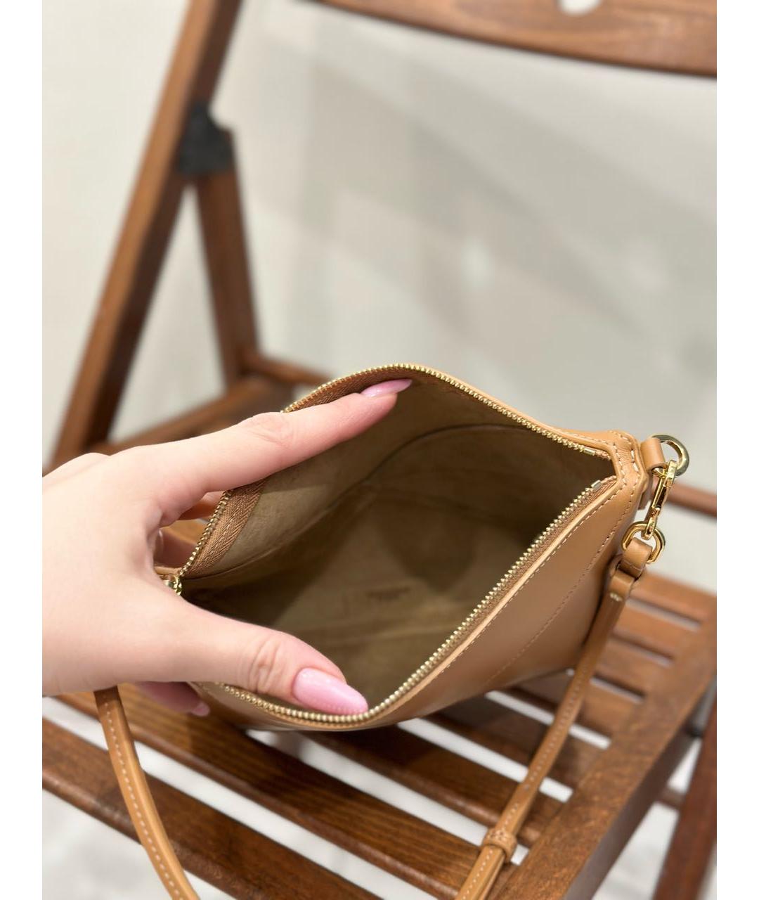 LOEWE Коричневая кожаная сумка через плечо, фото 4