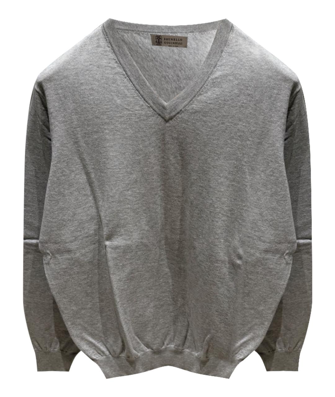 BRUNELLO CUCINELLI Серый хлопковый джемпер / свитер, фото 1