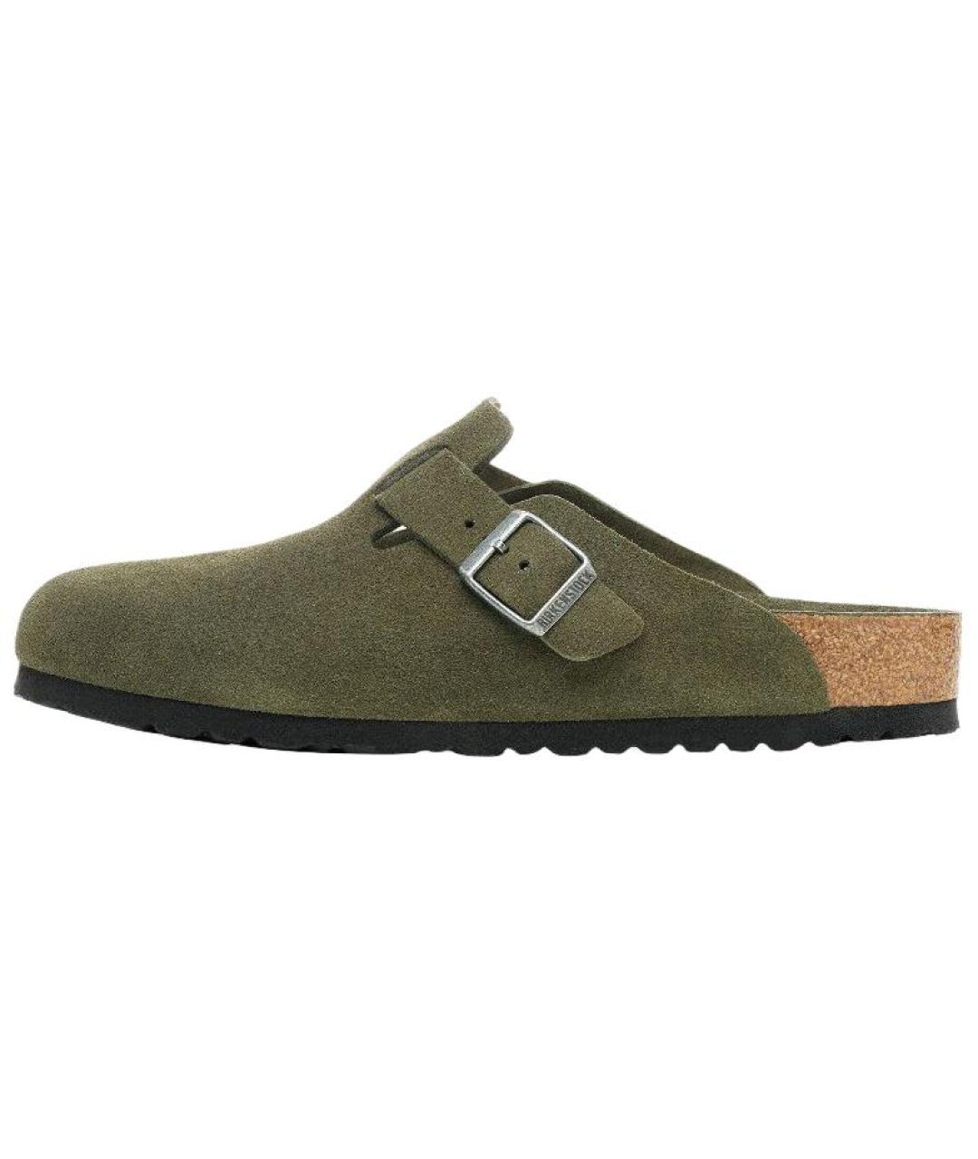 BIRKENSTOCK Зеленые замшевые мюли, фото 6