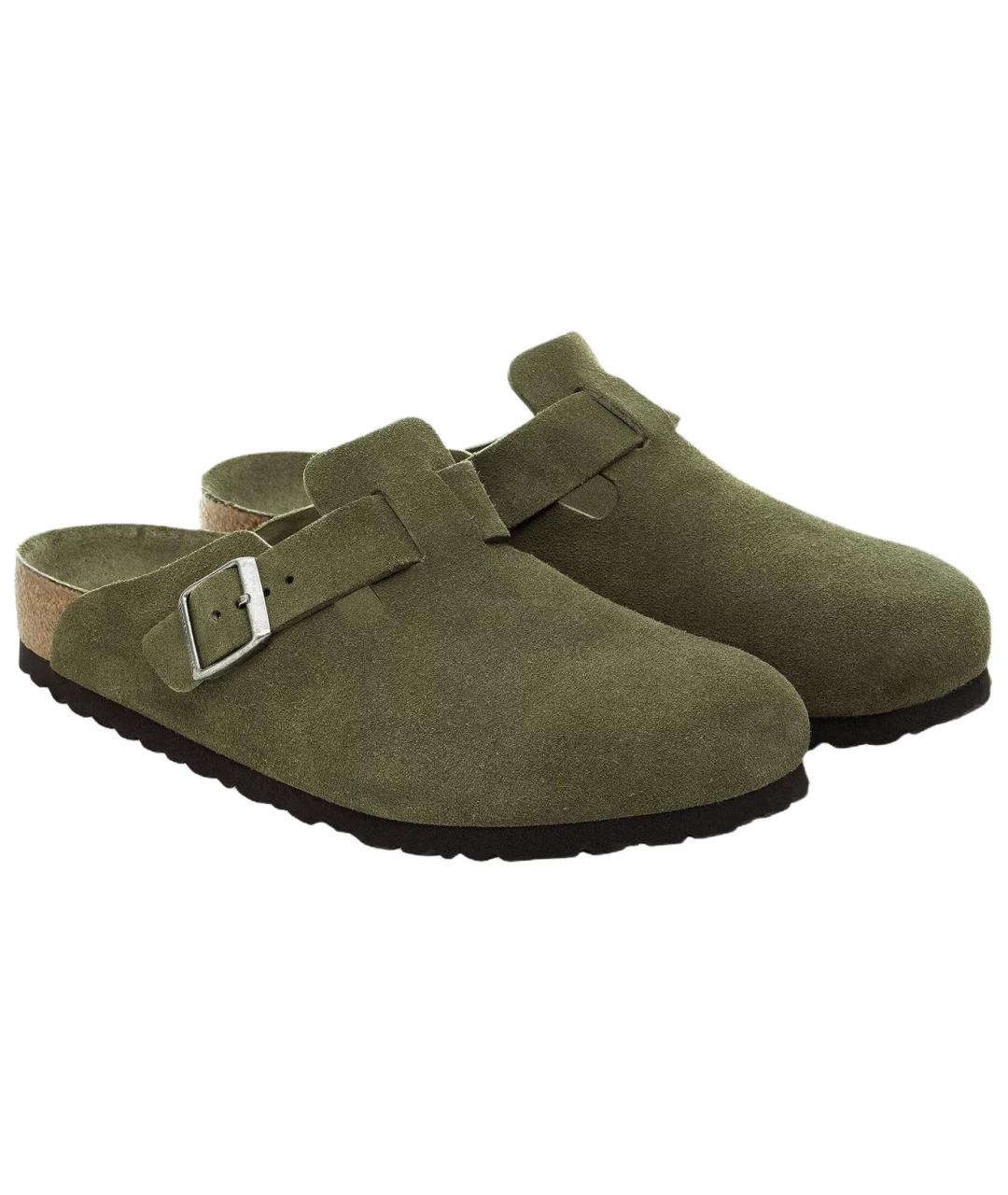BIRKENSTOCK Зеленые замшевые мюли, фото 3