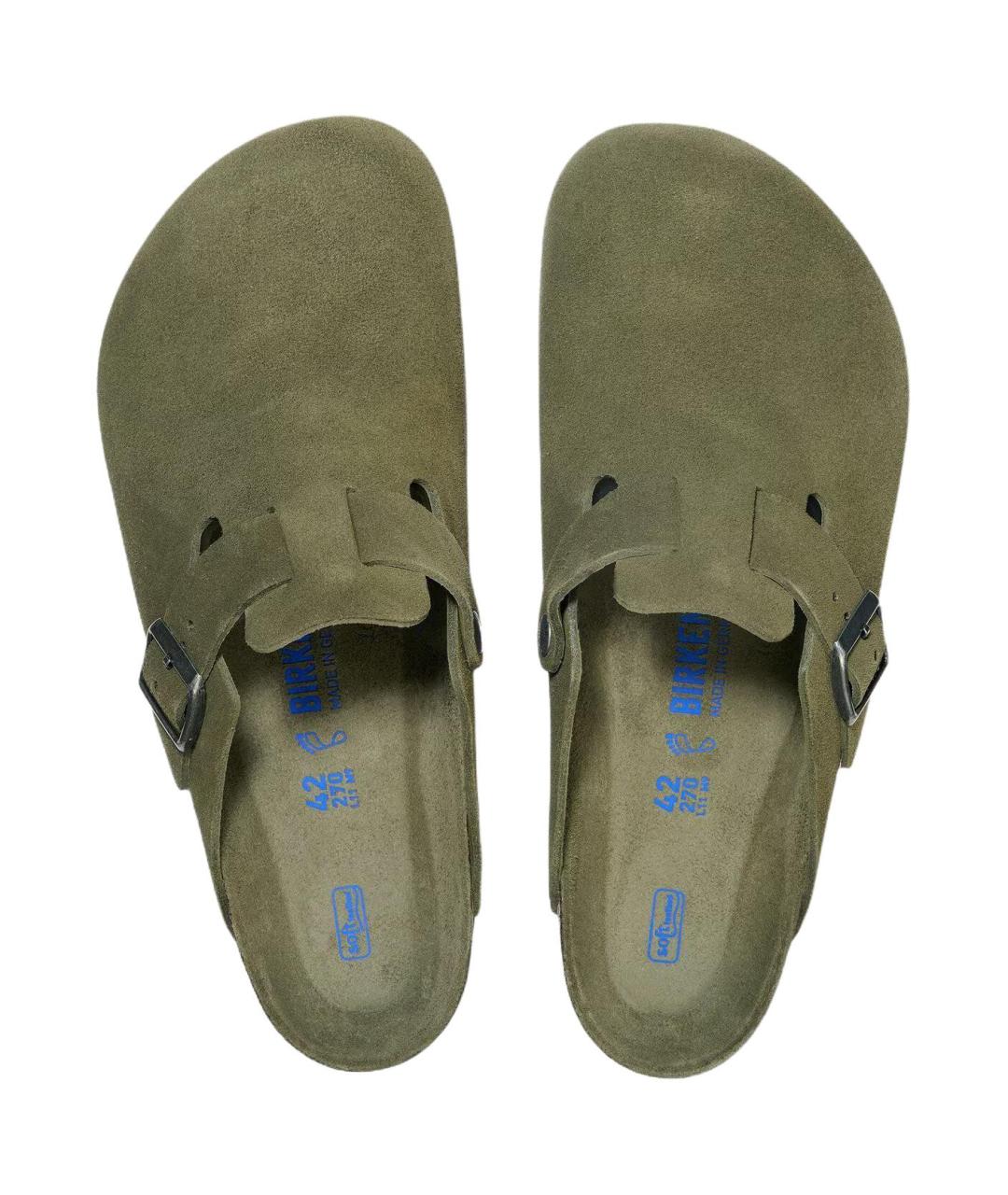 BIRKENSTOCK Зеленые замшевые мюли, фото 4