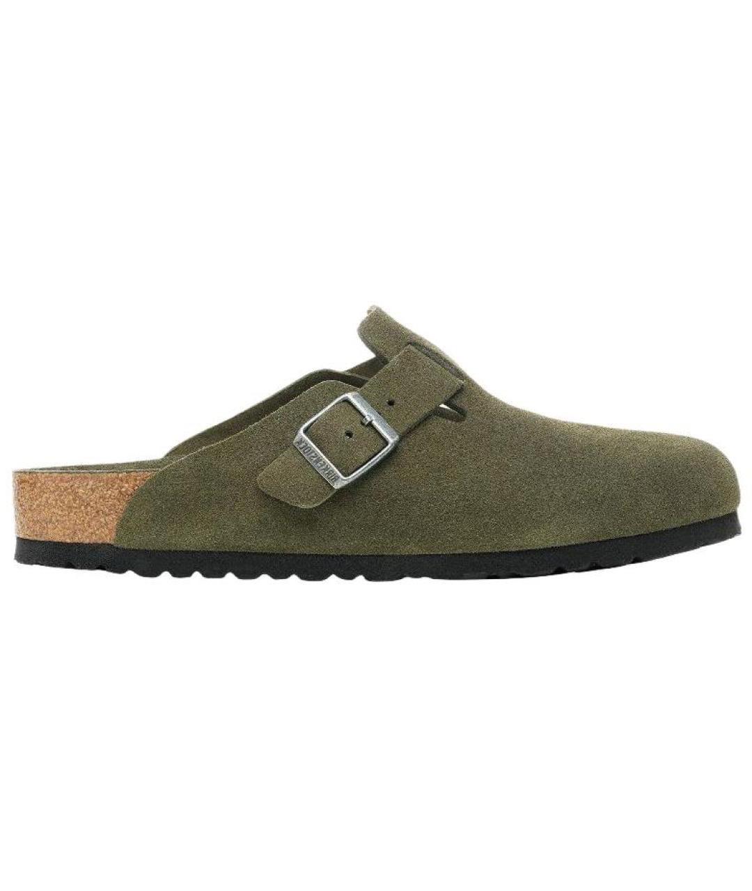 BIRKENSTOCK Зеленые замшевые мюли, фото 1