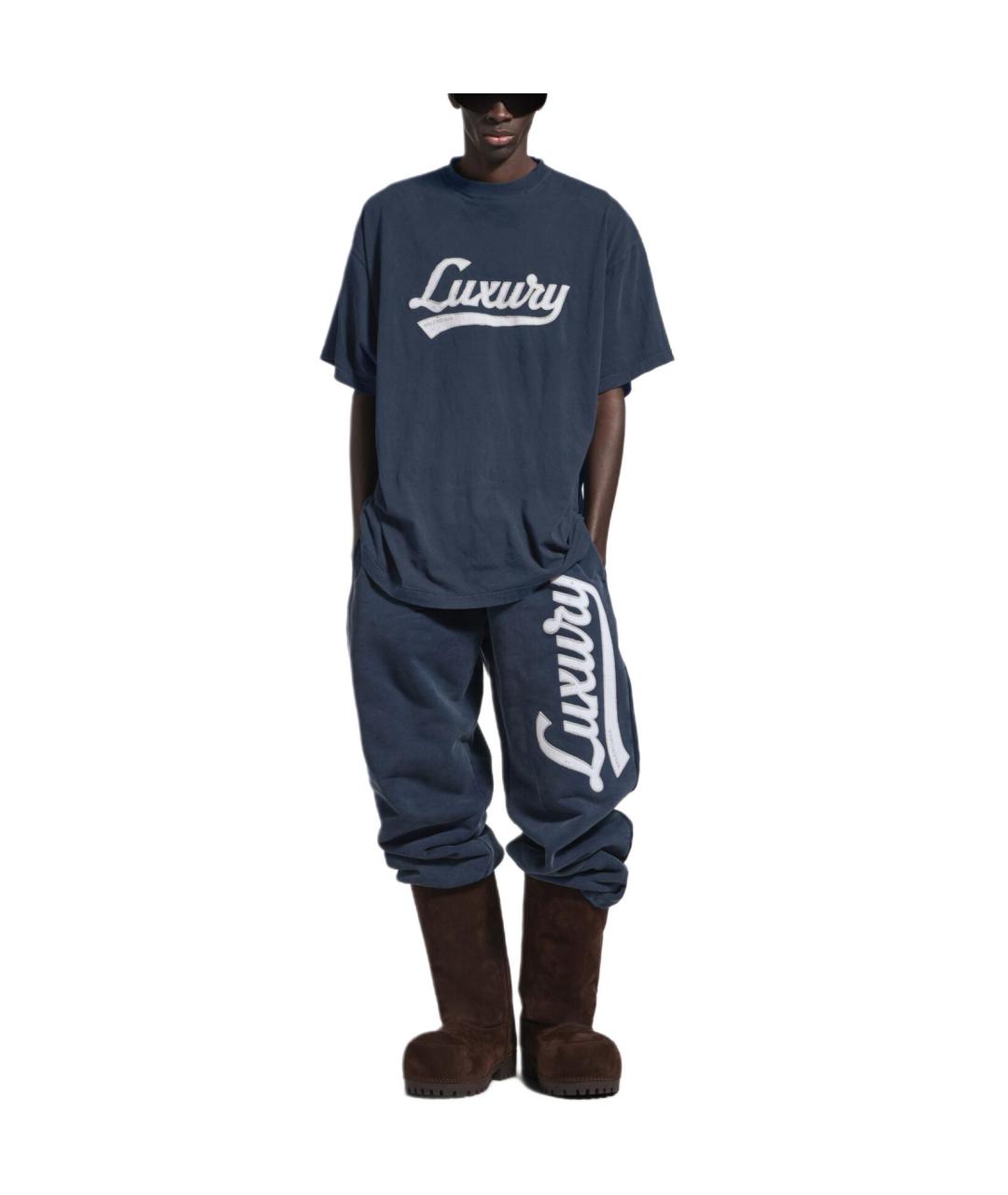 BALENCIAGA Темно-синяя футболка, фото 2