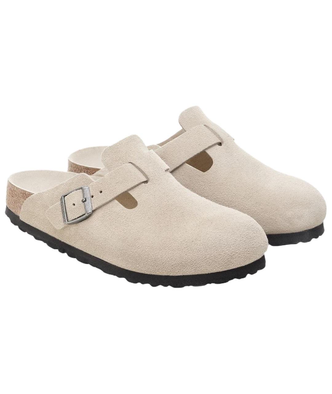 BIRKENSTOCK Бежевые замшевые мюли, фото 3