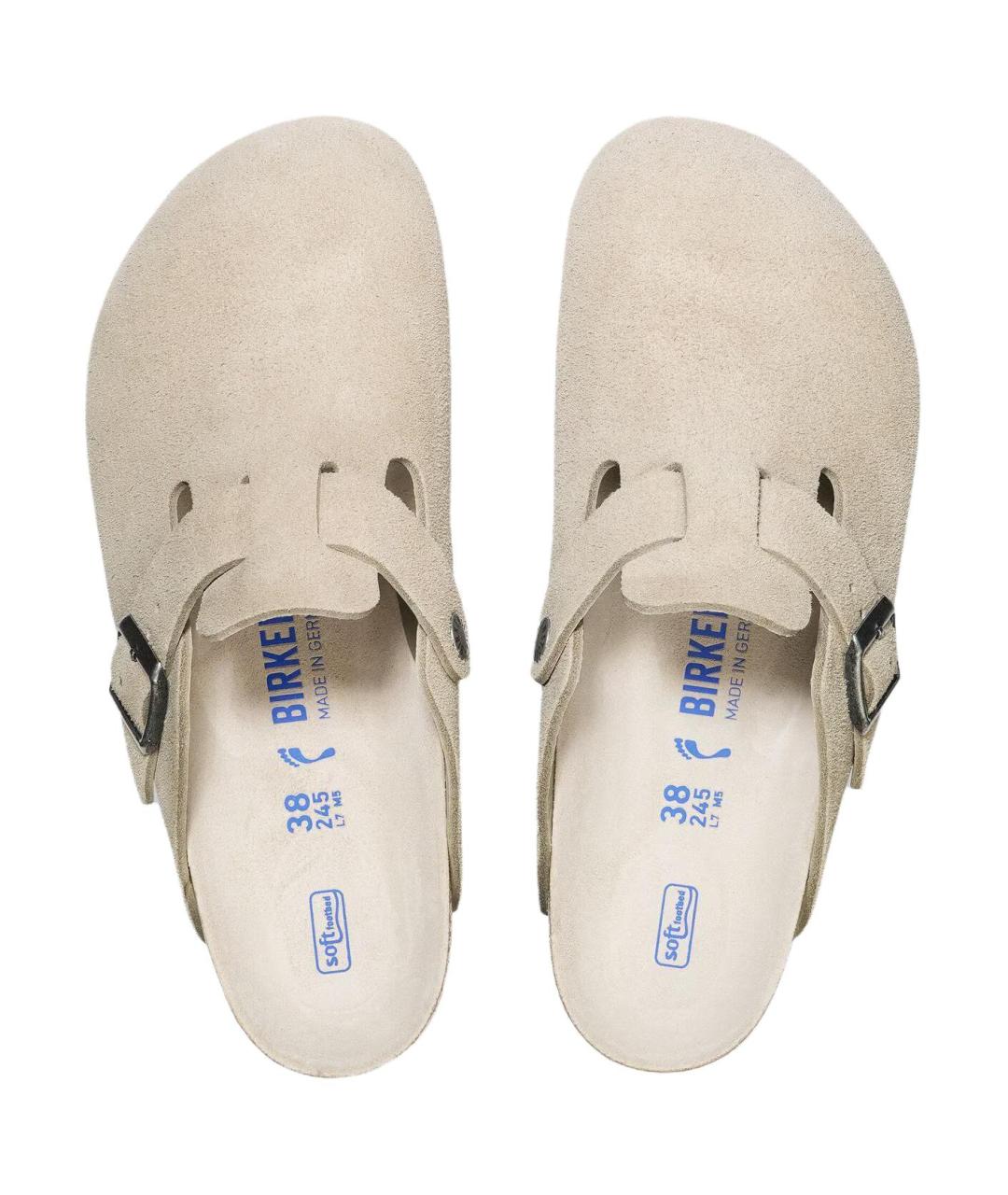 BIRKENSTOCK Бежевые замшевые мюли, фото 4