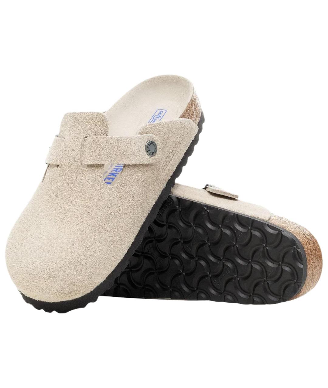 BIRKENSTOCK Бежевые замшевые мюли, фото 5