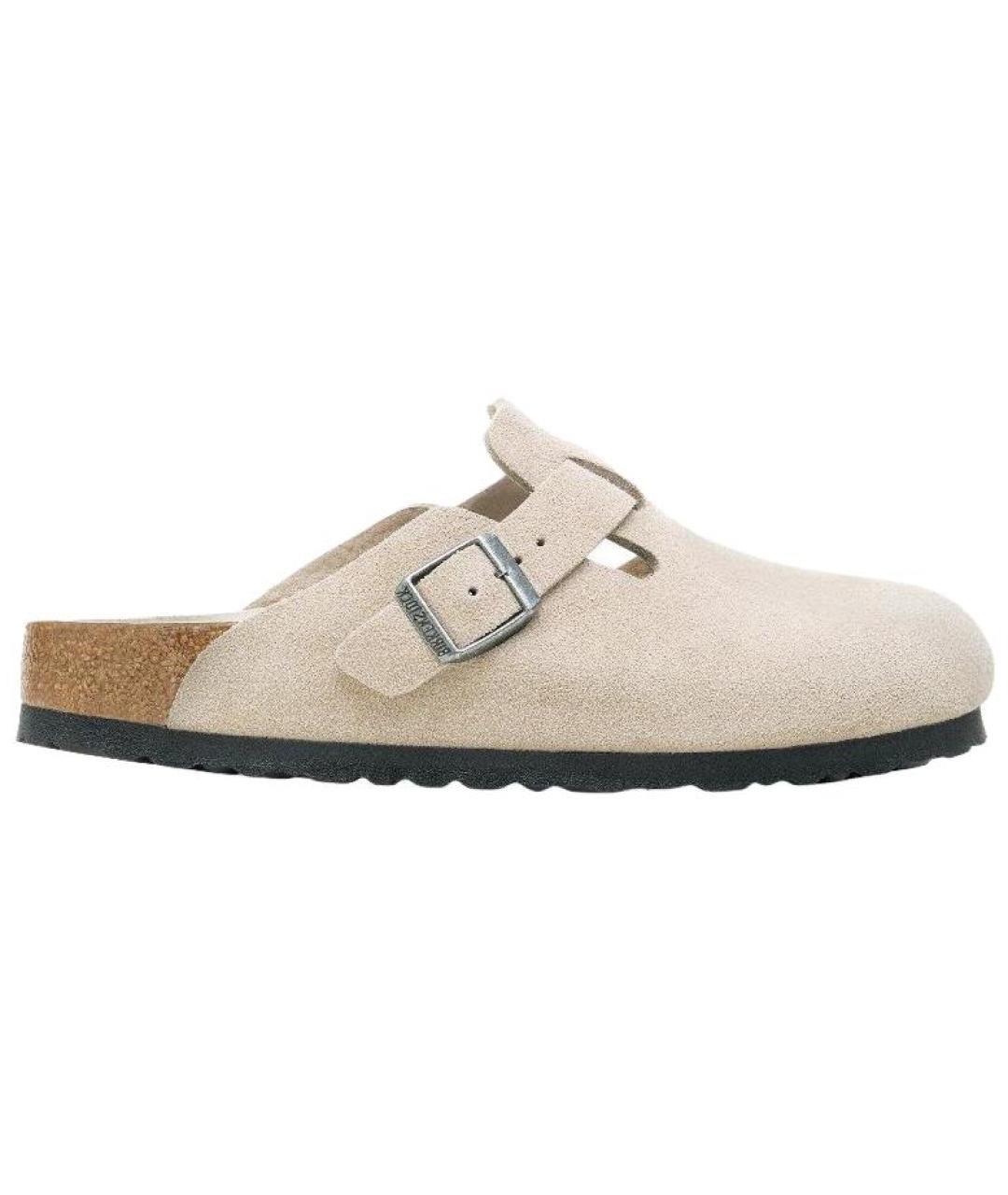 BIRKENSTOCK Бежевые замшевые мюли, фото 1