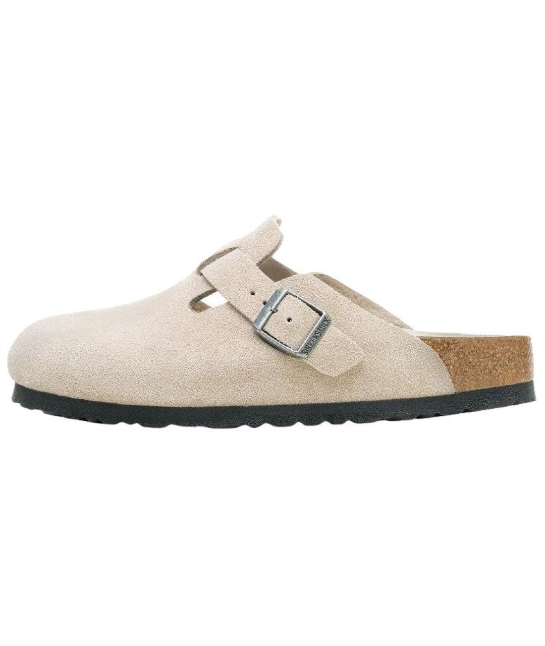 BIRKENSTOCK Бежевые замшевые мюли, фото 6
