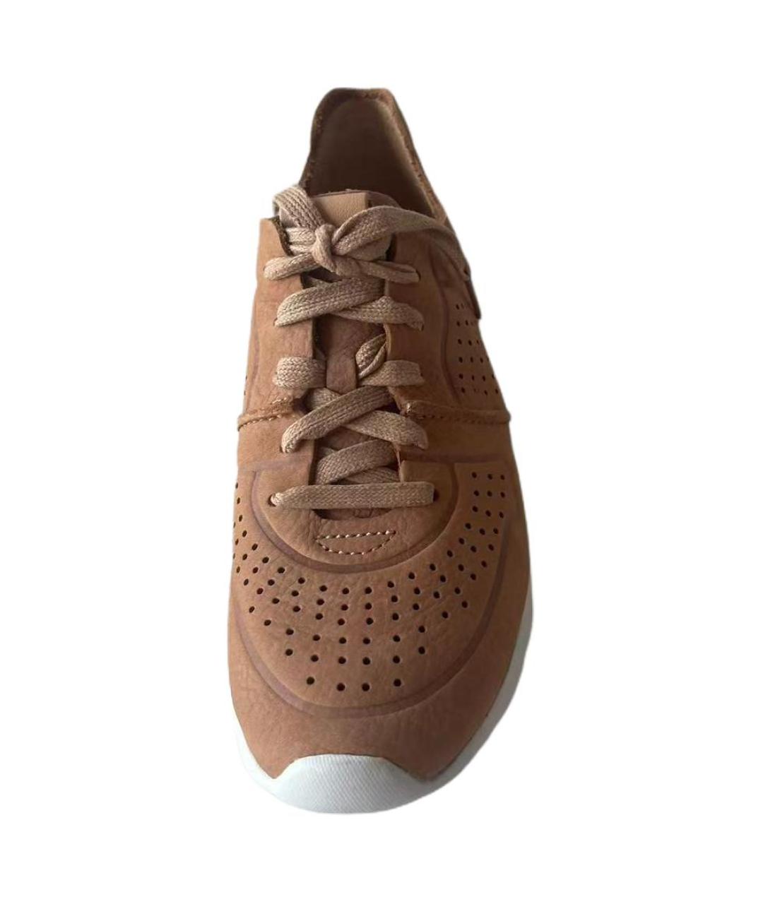 UGG AUSTRALIA Коричневые кожаные кроссовки, фото 3