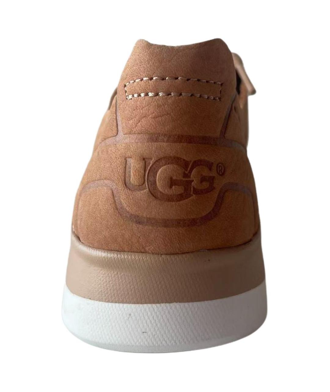UGG AUSTRALIA Коричневые кожаные кроссовки, фото 4