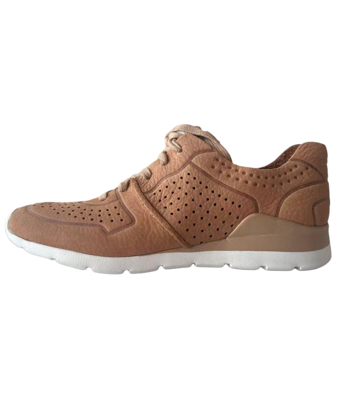 UGG AUSTRALIA Коричневые кожаные кроссовки, фото 2