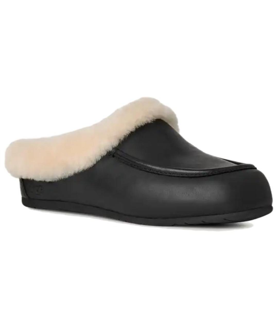 UGG AUSTRALIA Черные кожаные мюли, фото 4