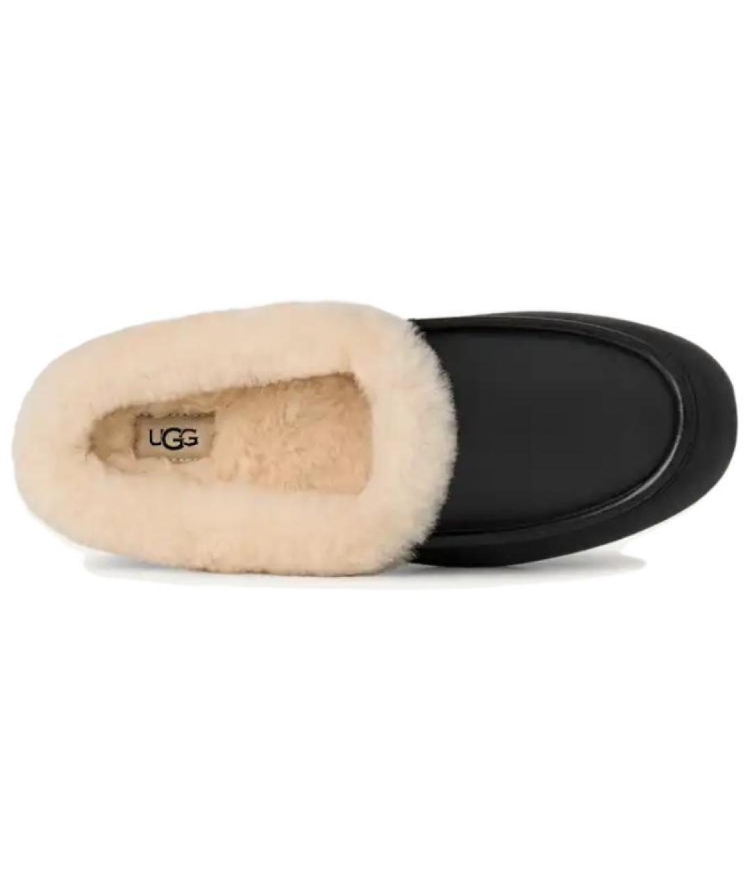 UGG AUSTRALIA Черные кожаные мюли, фото 5