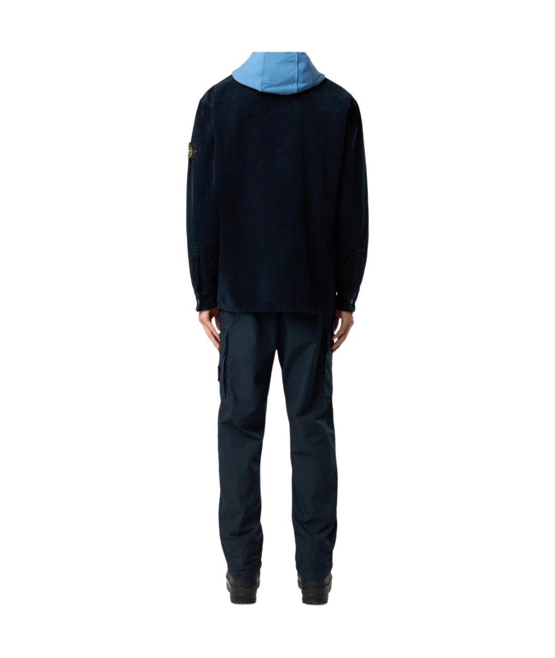 STONE ISLAND Синяя кэжуал рубашка, фото 4