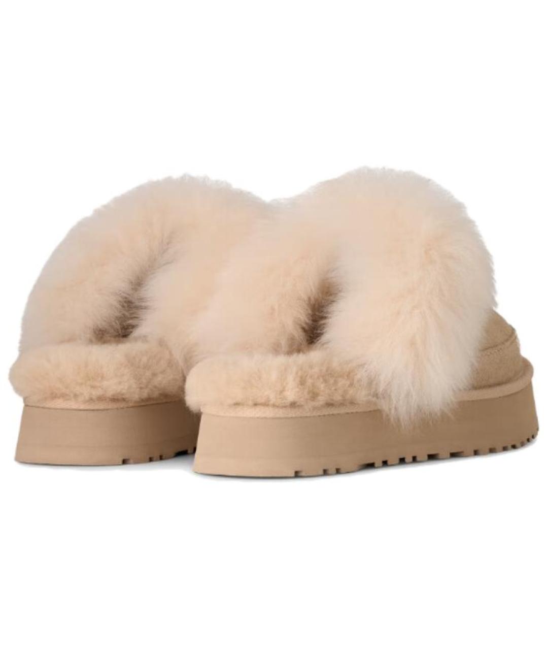 UGG AUSTRALIA Бежевые замшевые мюли, фото 5